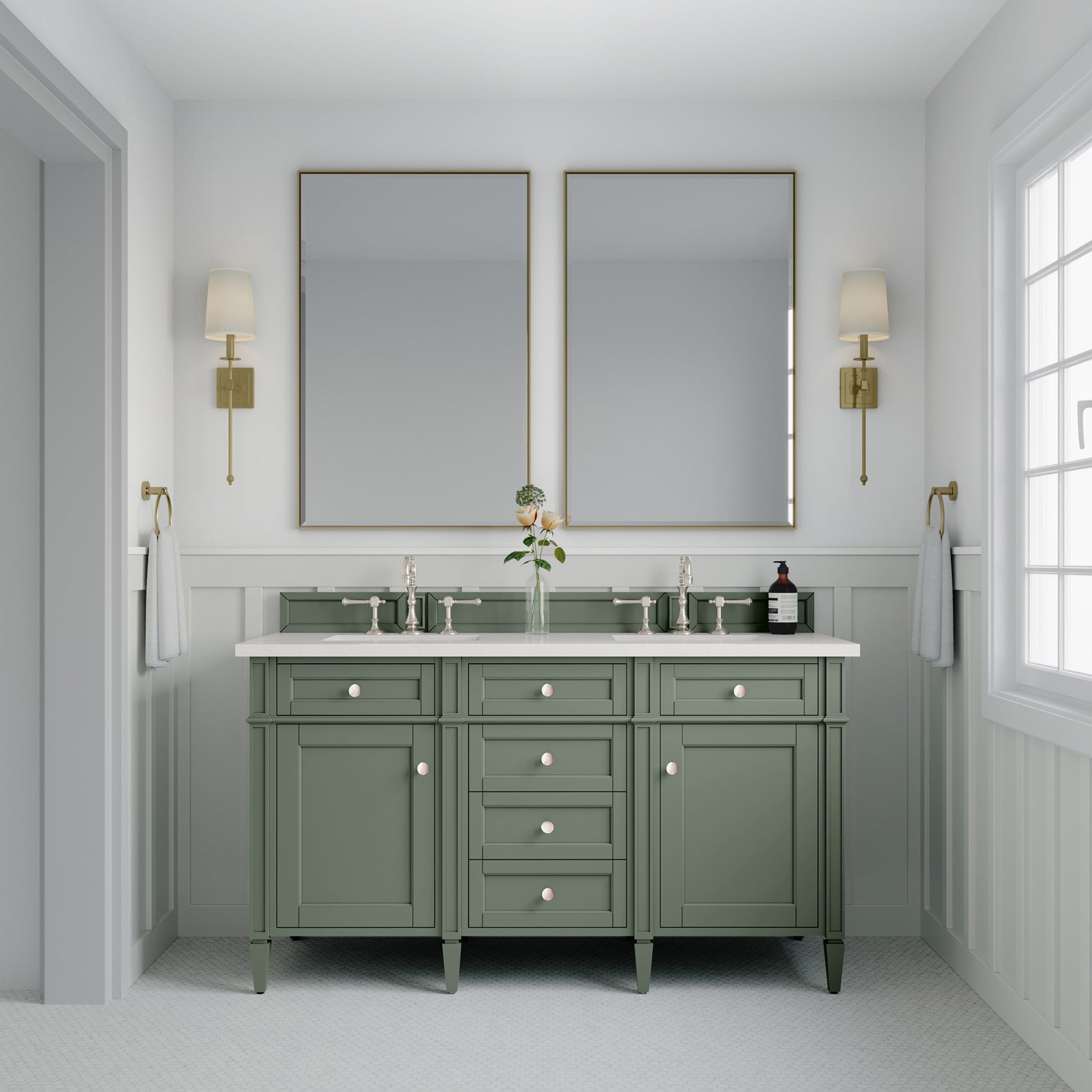 Smokey Celadon / White Zeus - 3 Faucet Holes