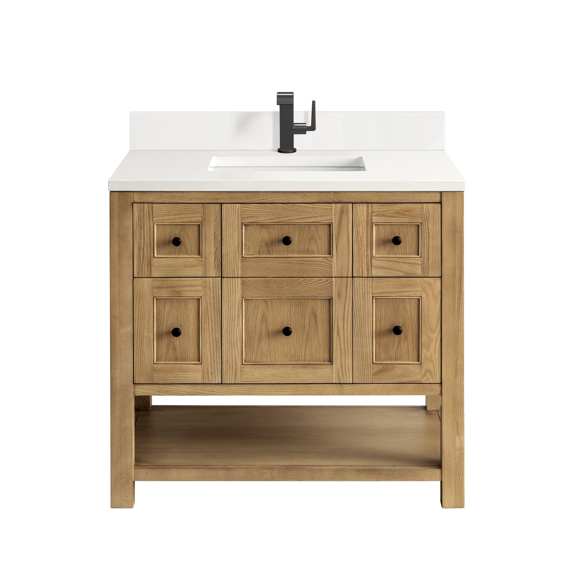 Light Natural Oak / White Zeus - 1 Faucet Hole