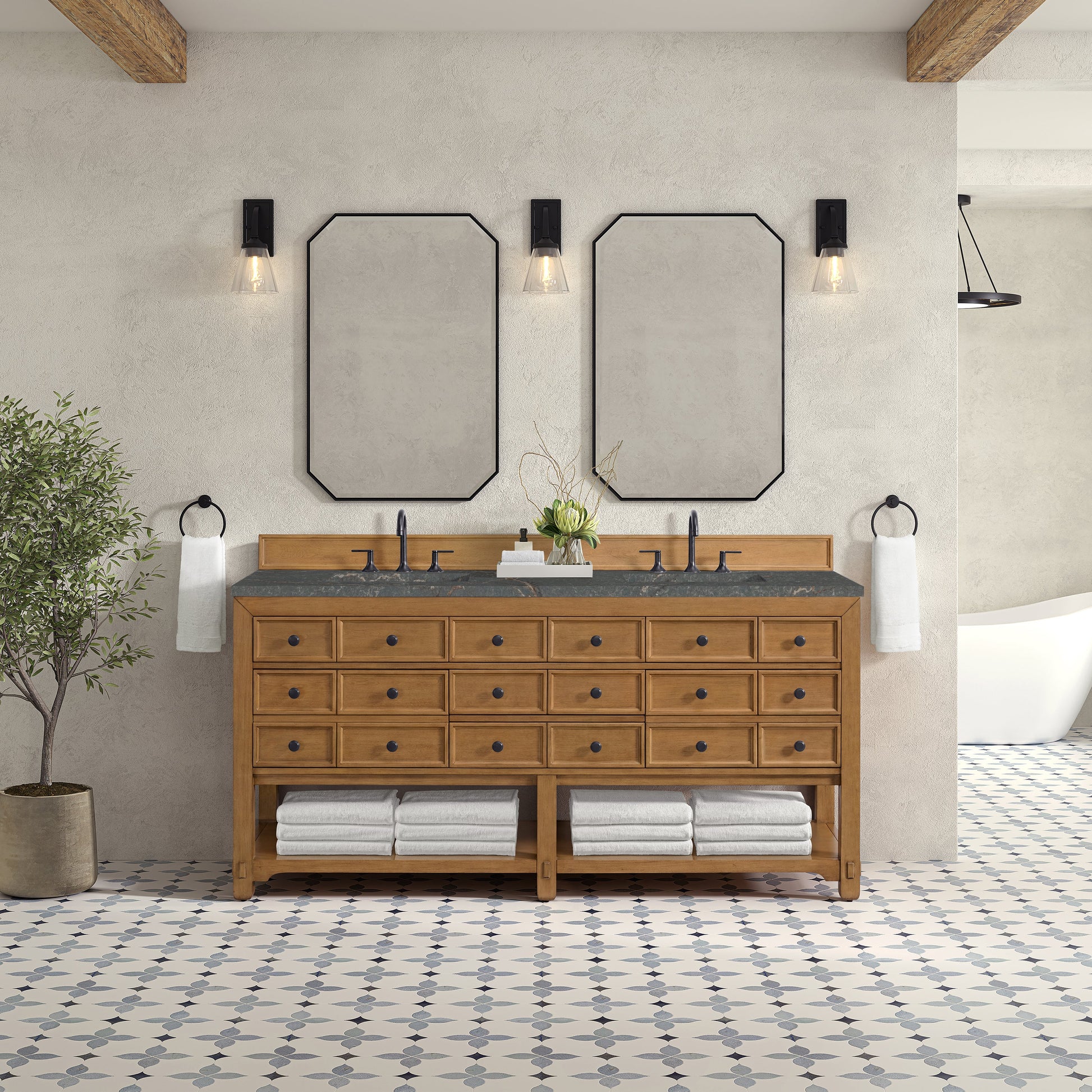 Amber Birch / Parisien Bleu - 3 Faucet Holes