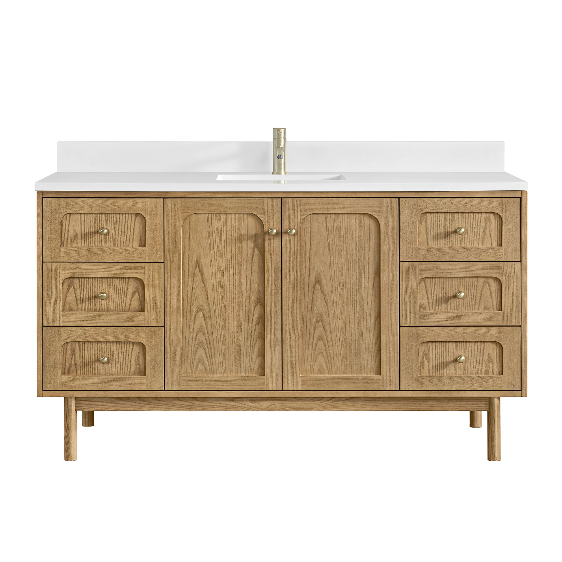 Light Natural Oak / White Zeus - 1 Faucet Hole