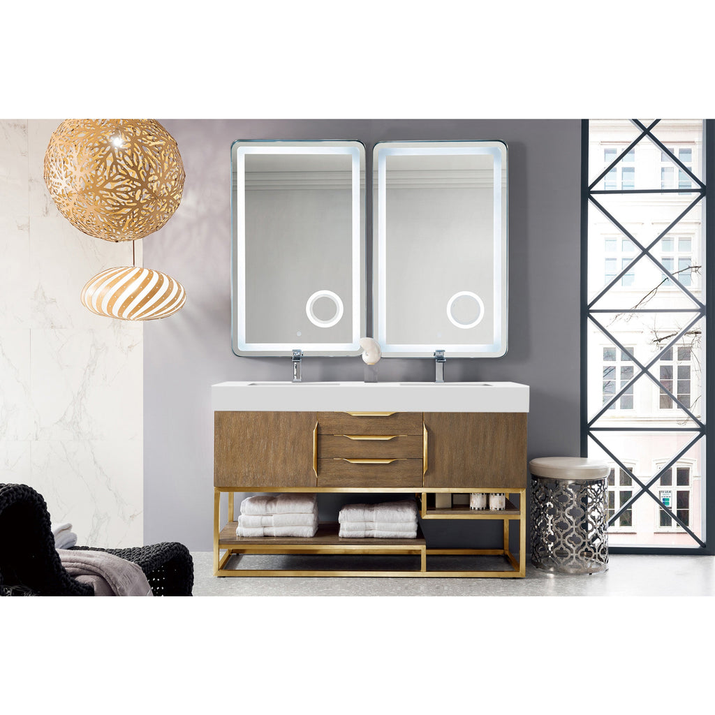 Latte Oak / Radiant Gold / Glossy White - 1 Faucet Hole