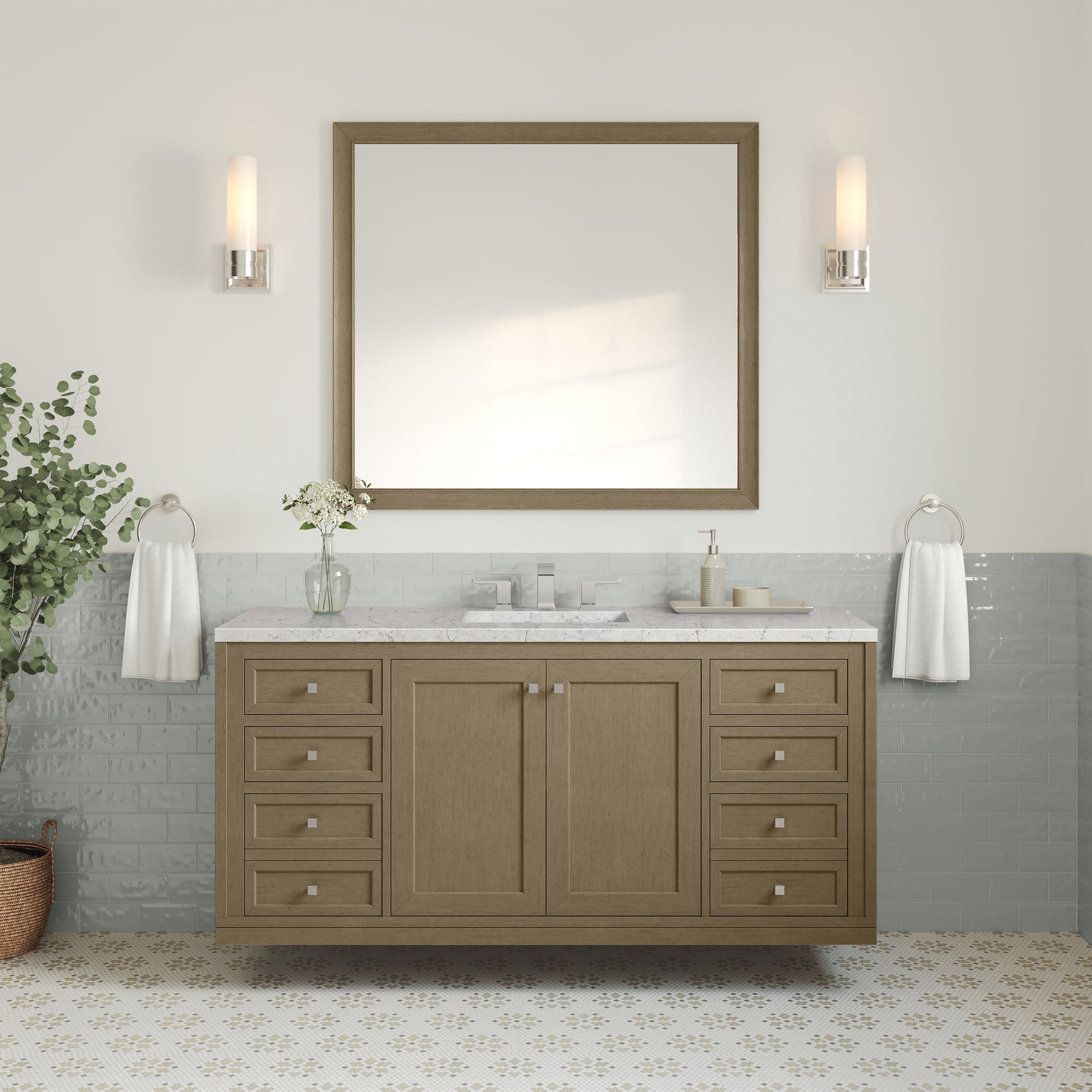 Walnut Whisper / Eternal Jasmine Pearl - 3 Faucet Holes