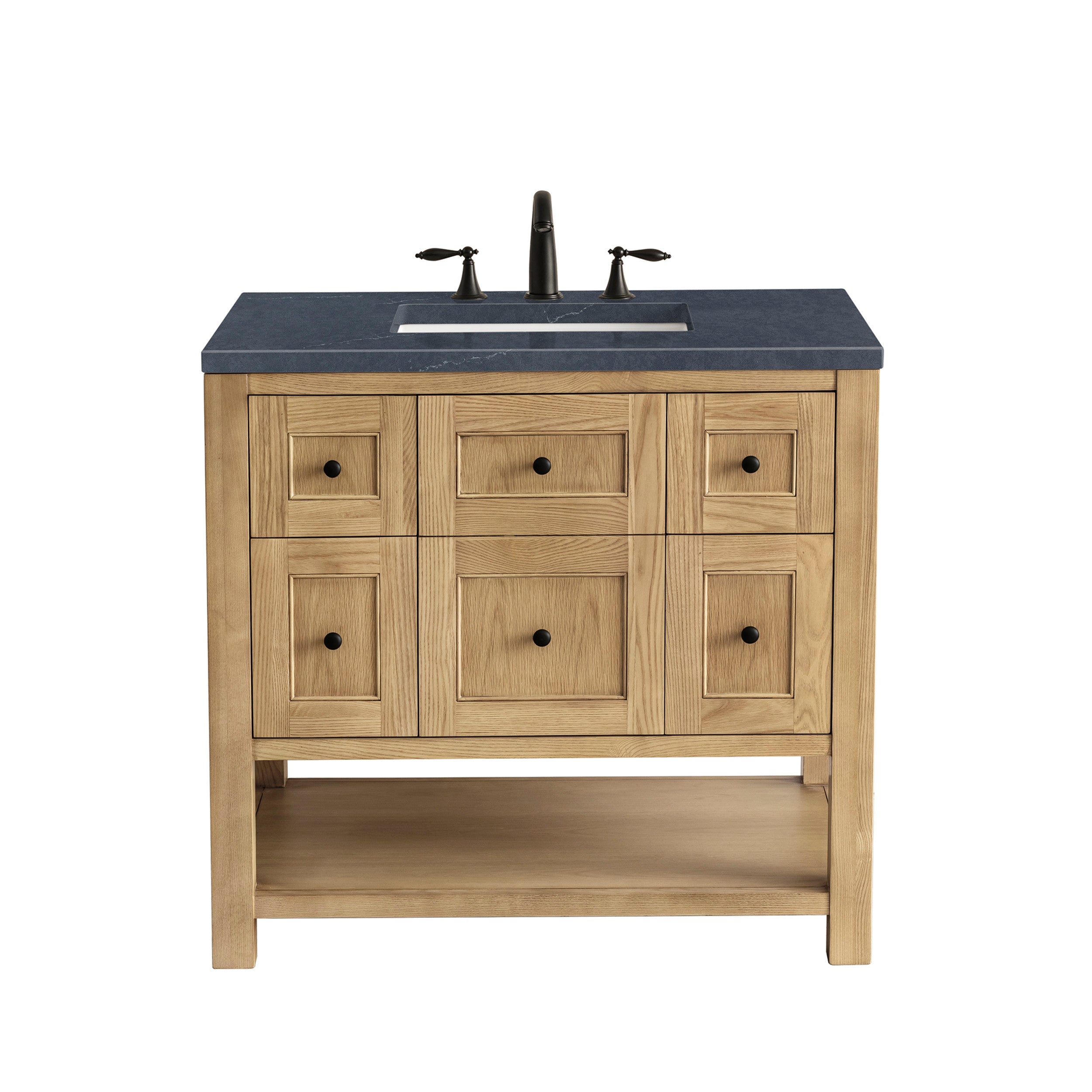 Light Natural Oak / Charcoal Soapstone - 3 Faucet Holes