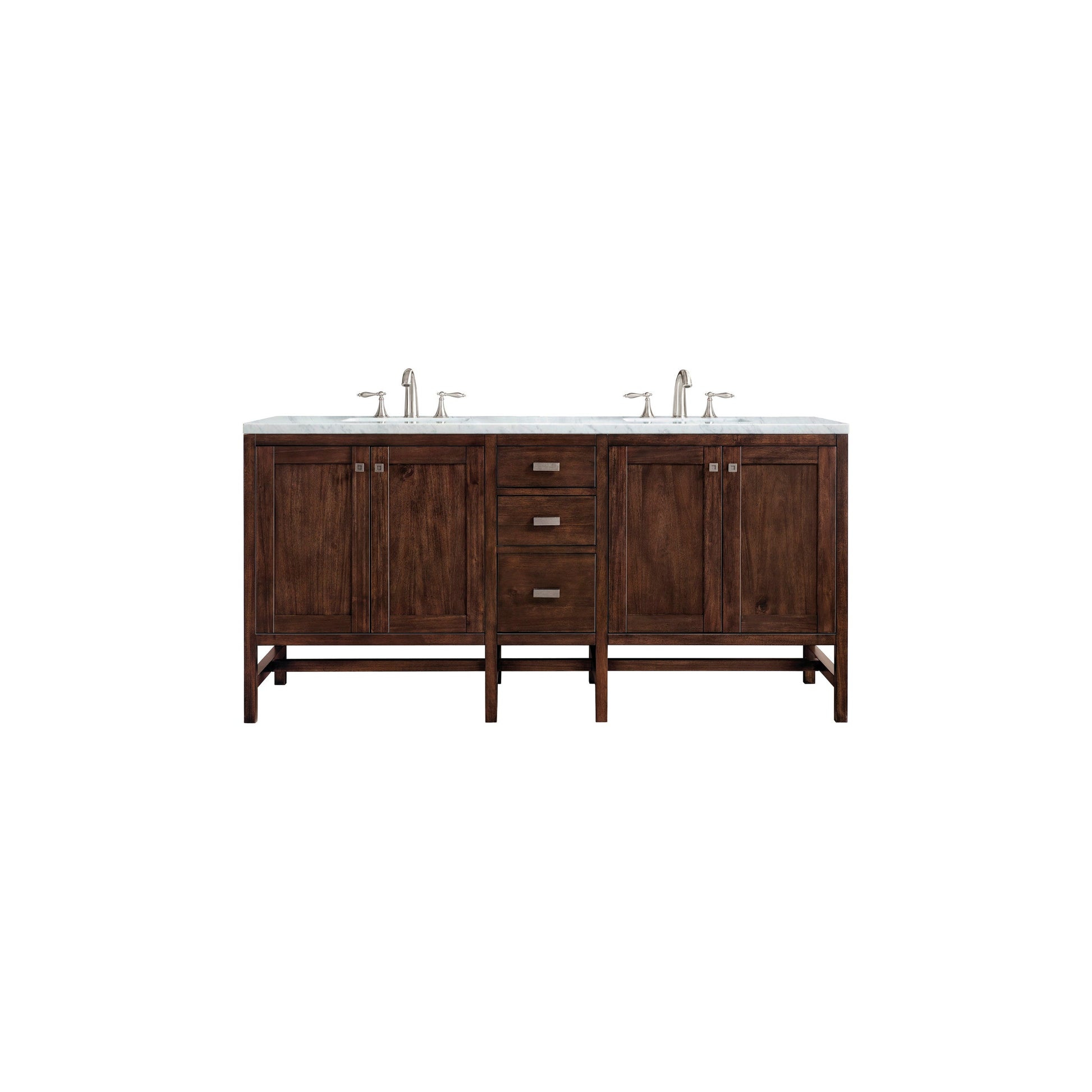 Mid-Century Acacia / Carrara White - 3 Faucet Holes