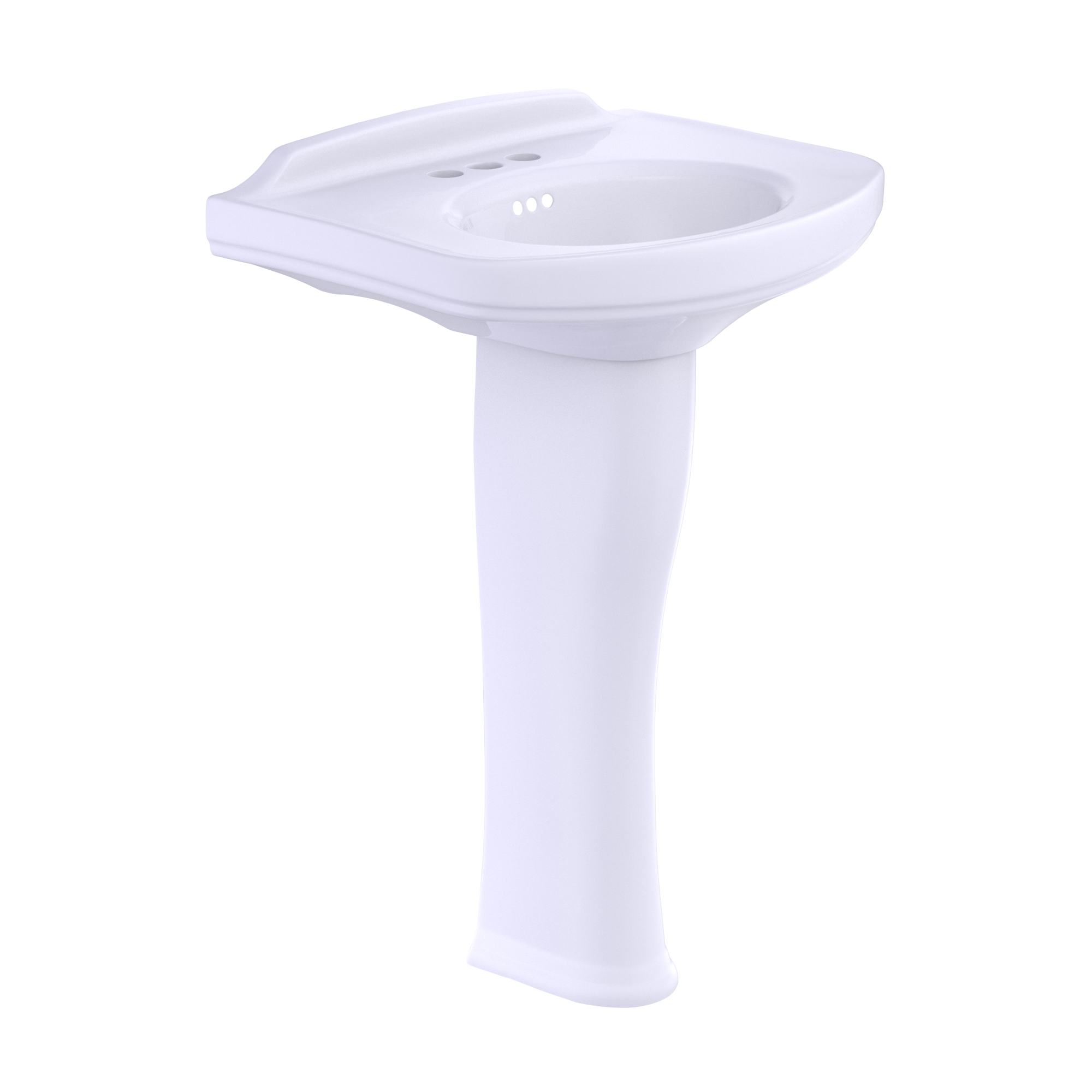 Toto Dartmouth Rectangular Pedestal Bathroom Sink with Arched Front For 4