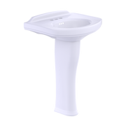 Toto Dartmouth Rectangular Pedestal Bathroom Sink with Arched Front For 4" Center Faucets