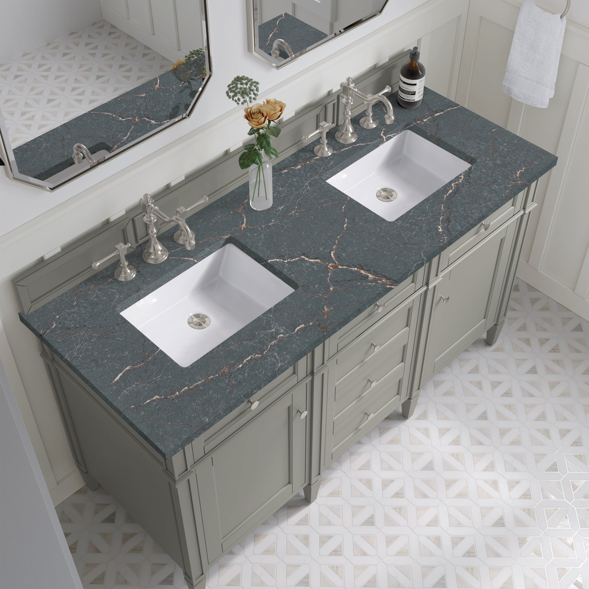 Urban Gray / Parisien Bleu - 3 Faucet Holes