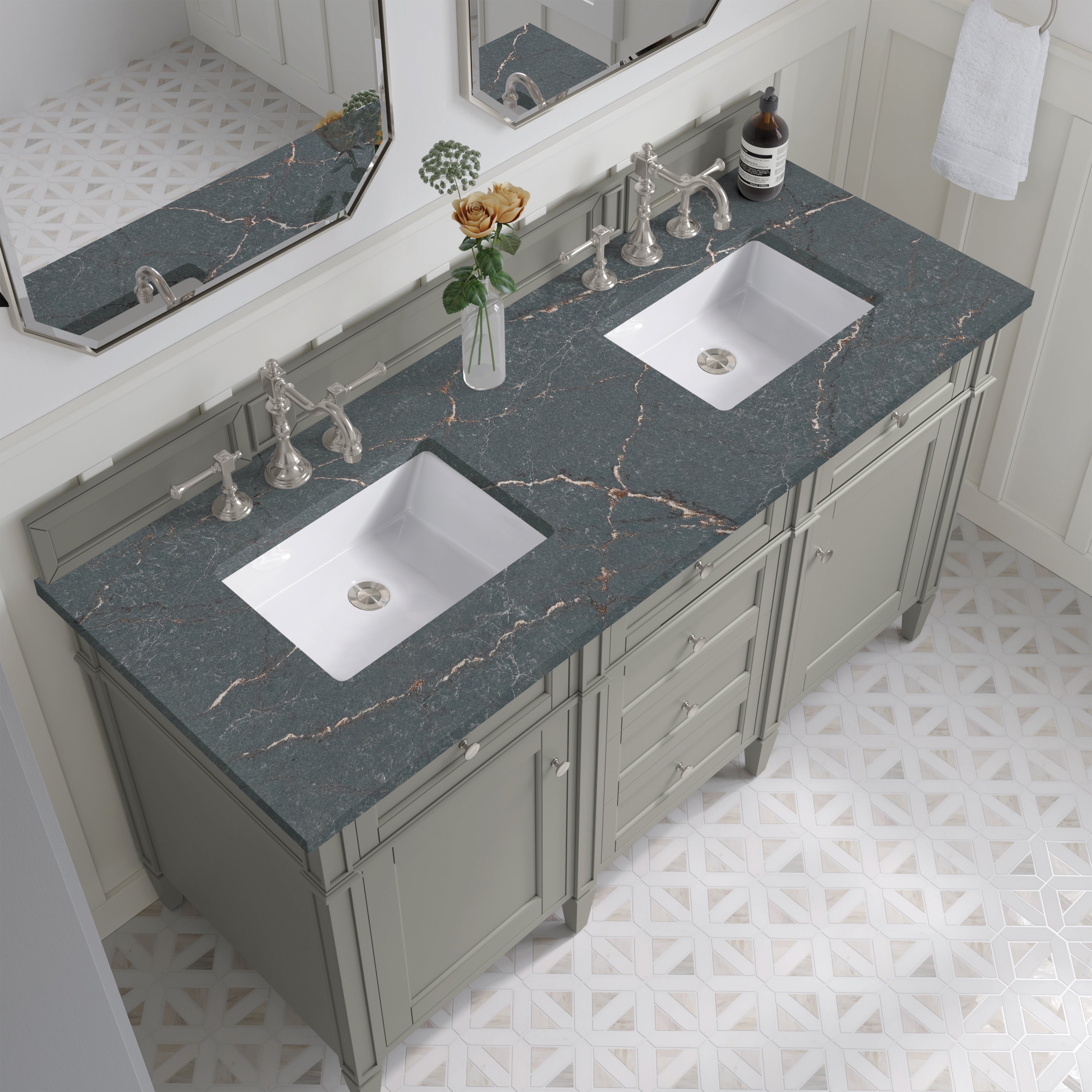 Urban Gray / Parisien Bleu - 3 Faucet Holes