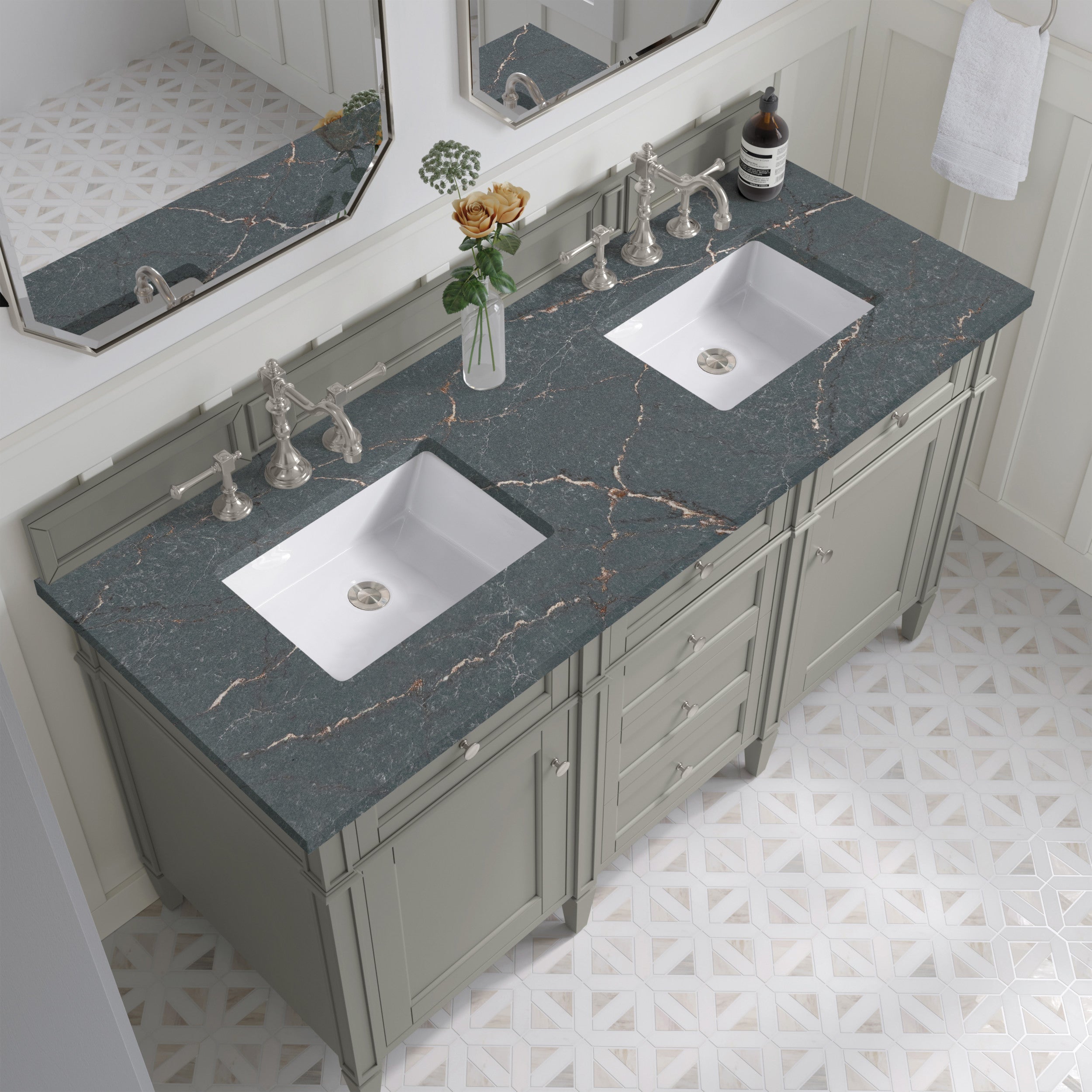 Urban Gray / Parisien Bleu - 3 Faucet Holes