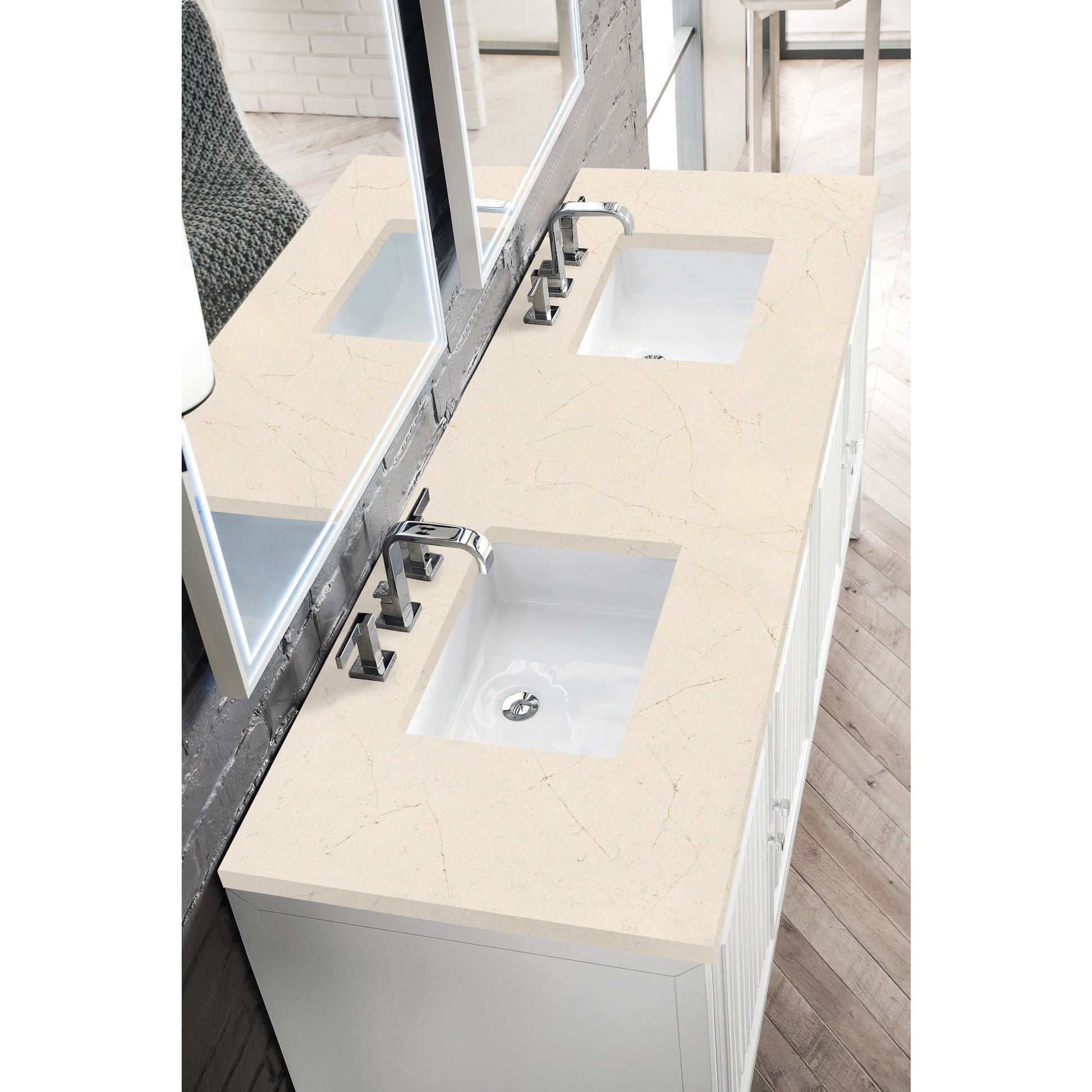 Glossy White / Eternal Marfil - 3 Faucet Holes