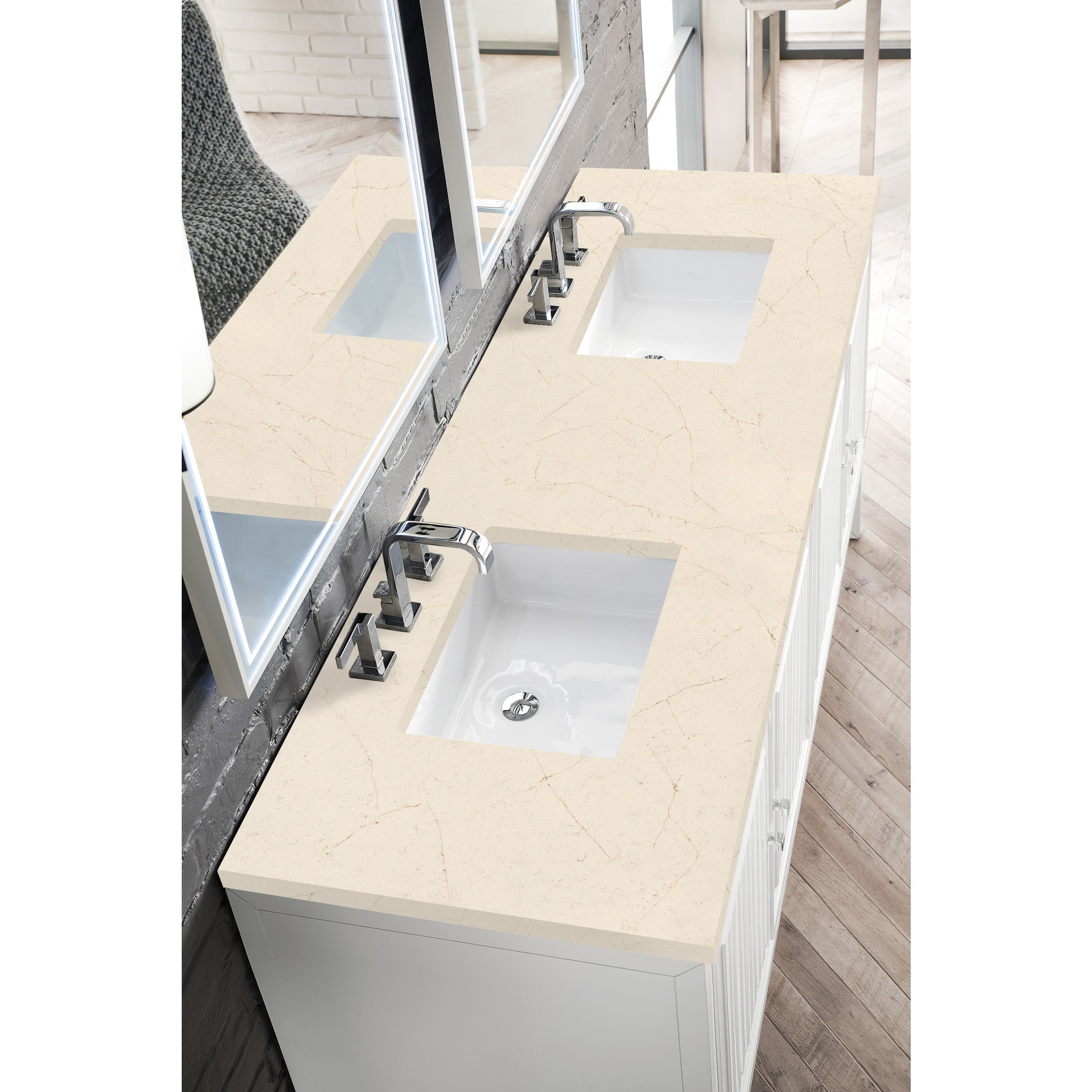 Glossy White / Eternal Marfil - 3 Faucet Holes