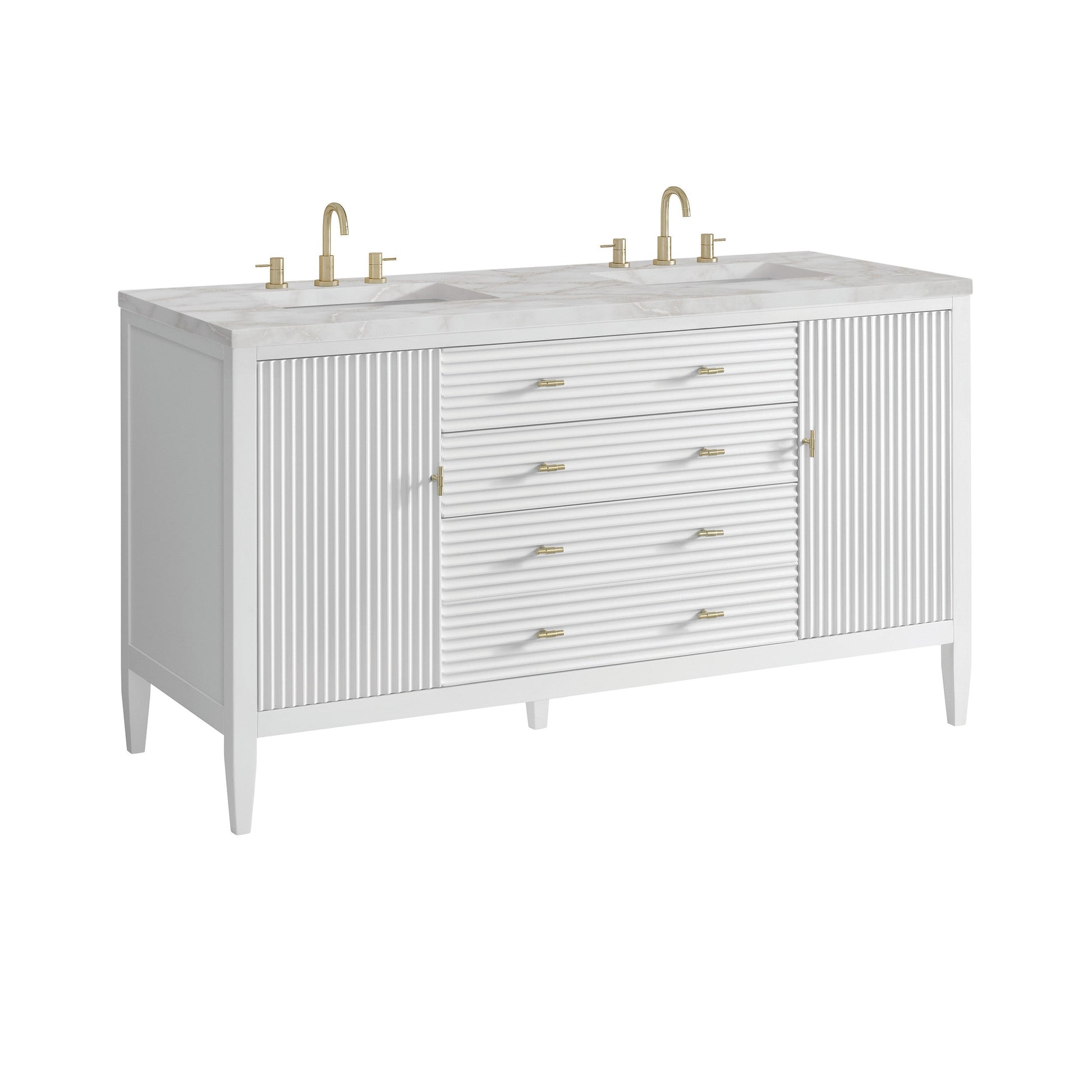 Bright White / Victorian Silver - 3 Faucet Holes