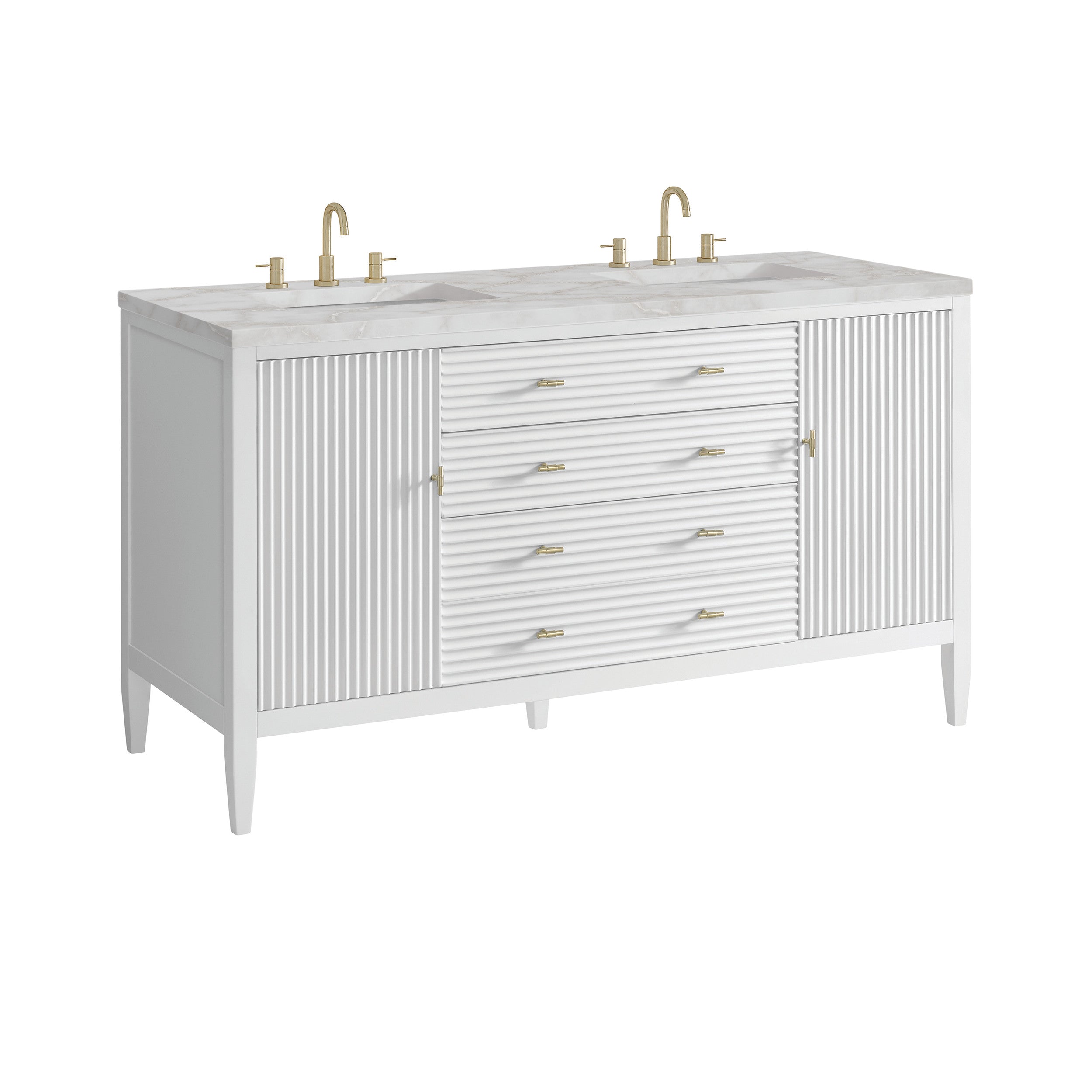 Bright White / Victorian Silver - 3 Faucet Holes