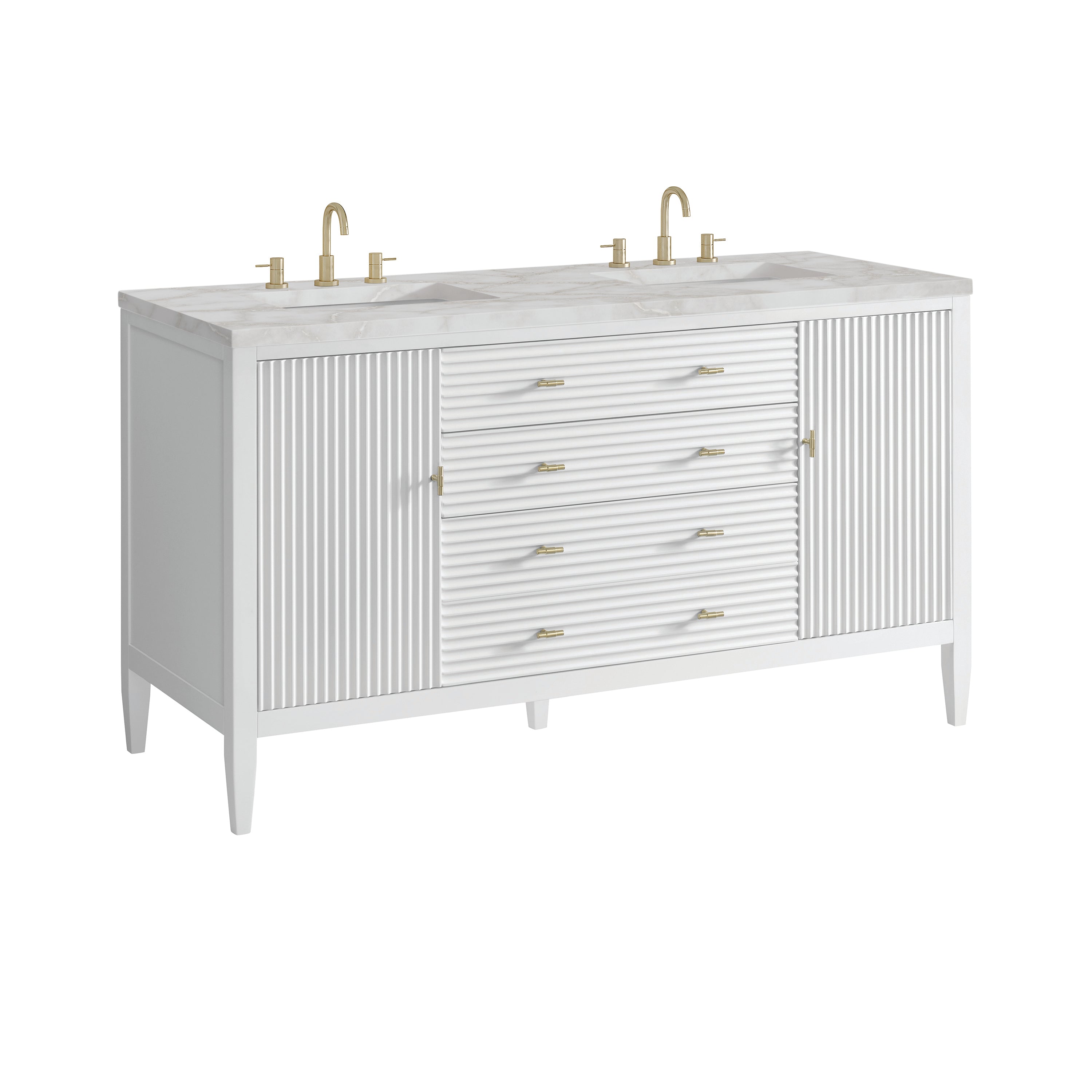 Bright White / Victorian Silver - 3 Faucet Holes