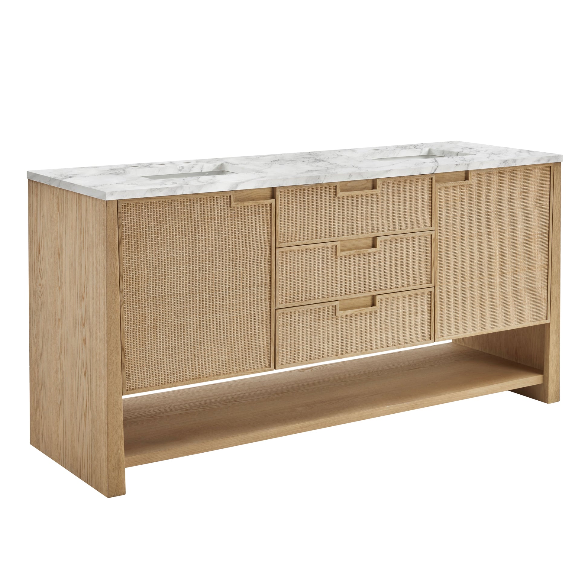 Seaside Oak / Carrara White - 3 Faucet Holes