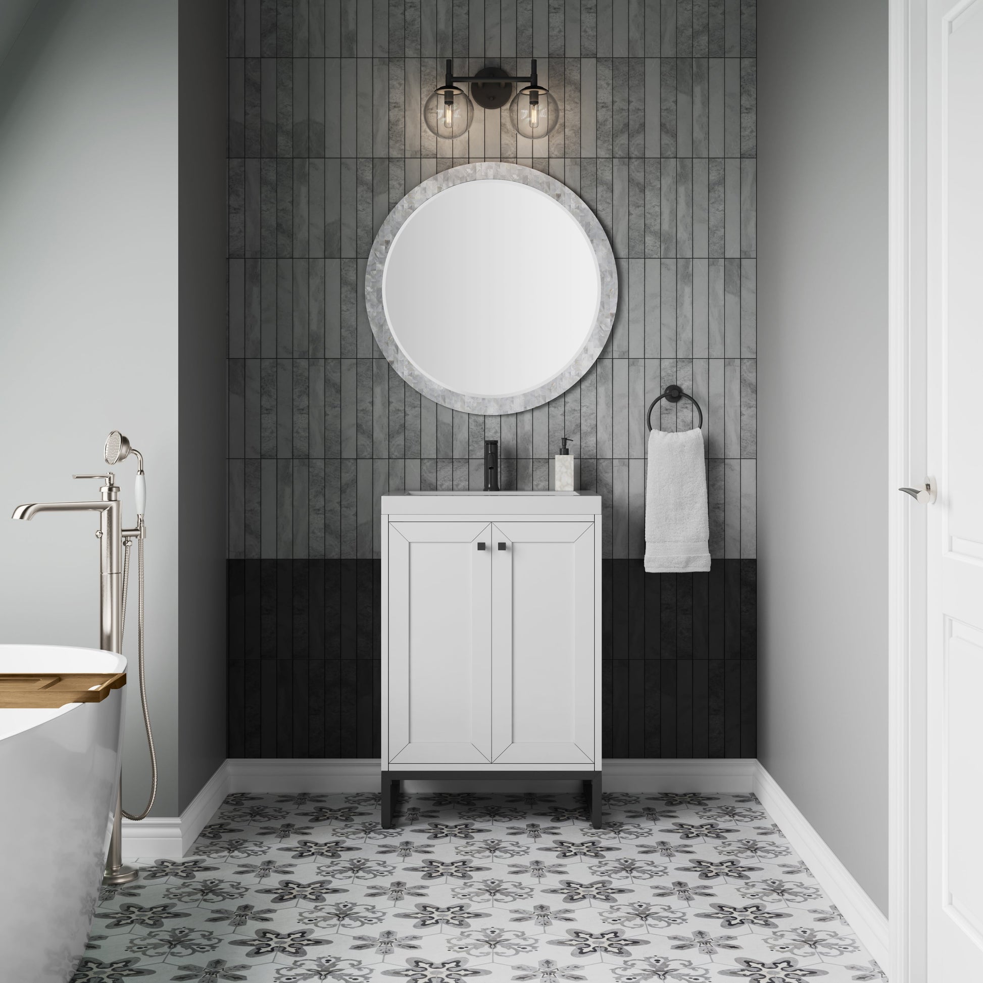 Glossy White / Matte Black