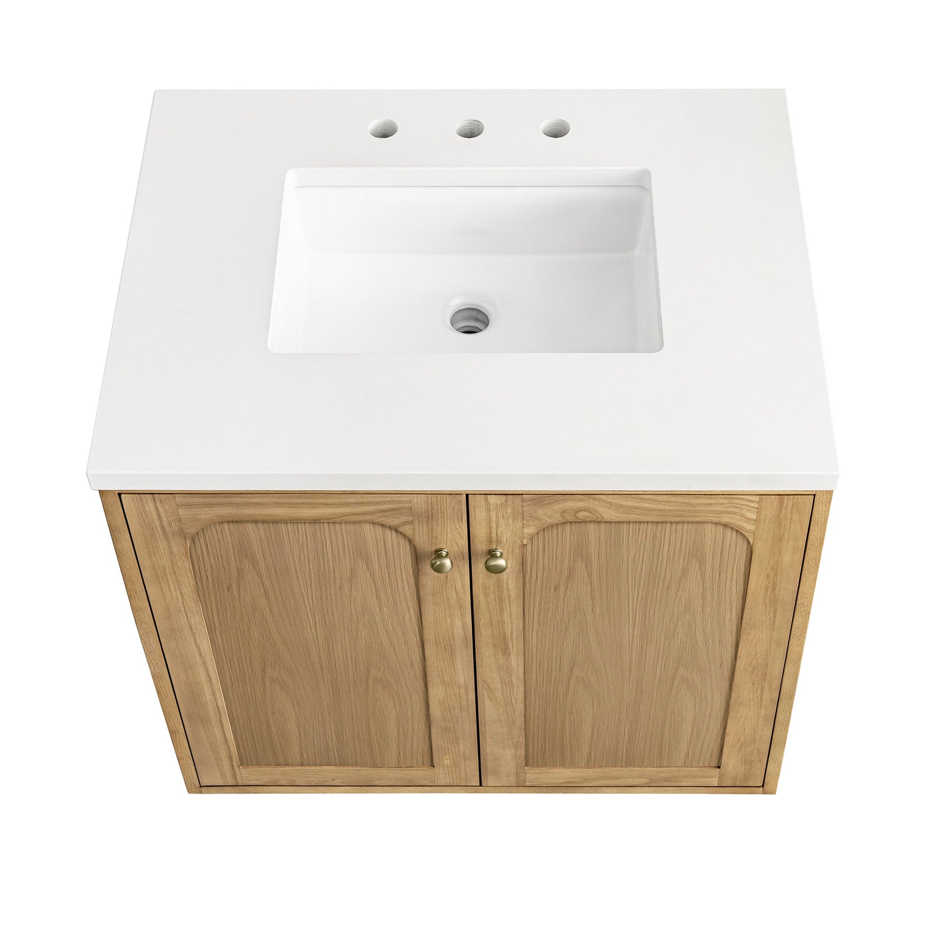 Light Natural Oak / White Zeus - 3 Faucet Holes
