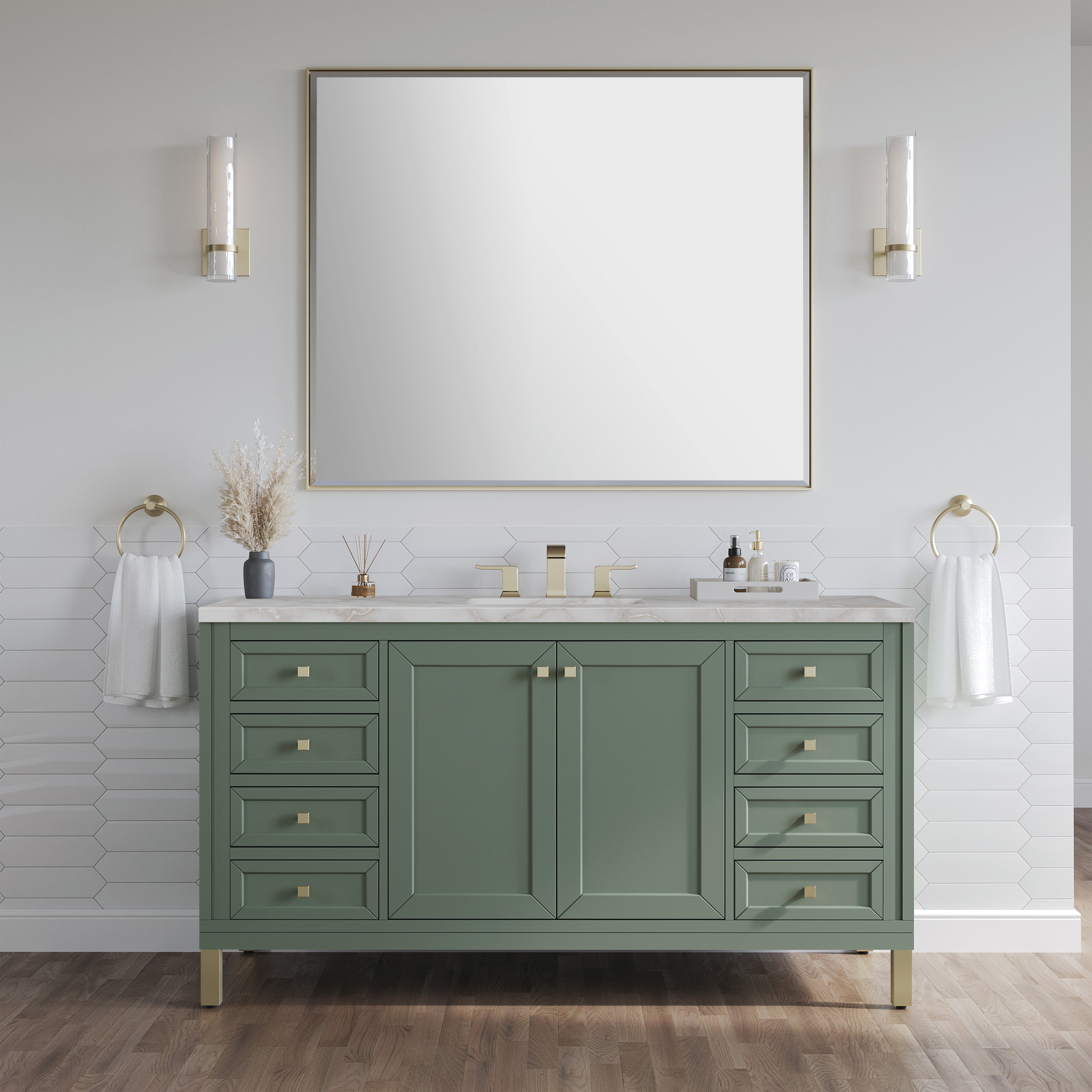 Smokey Celadon / Victorian Silver - 3 Faucet Holes