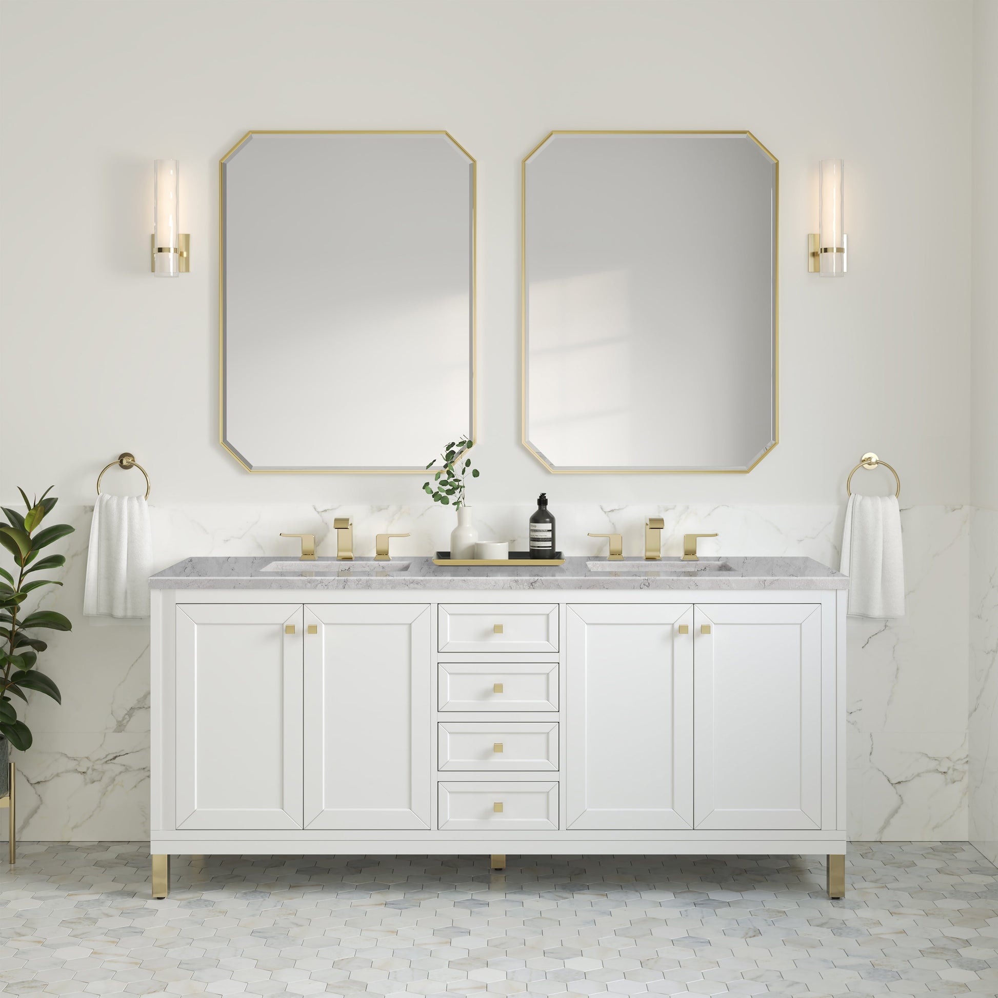 Glossy White / Eternal Jasmine Pearl - 3 Faucet Holes