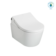 Toto Washlet+ Rp Wall Hung D Shape Toilet with Rx Bidet Seat and Duofit In Wall 1.28 and 0.9 GPF Auto Dual Flush Tank System