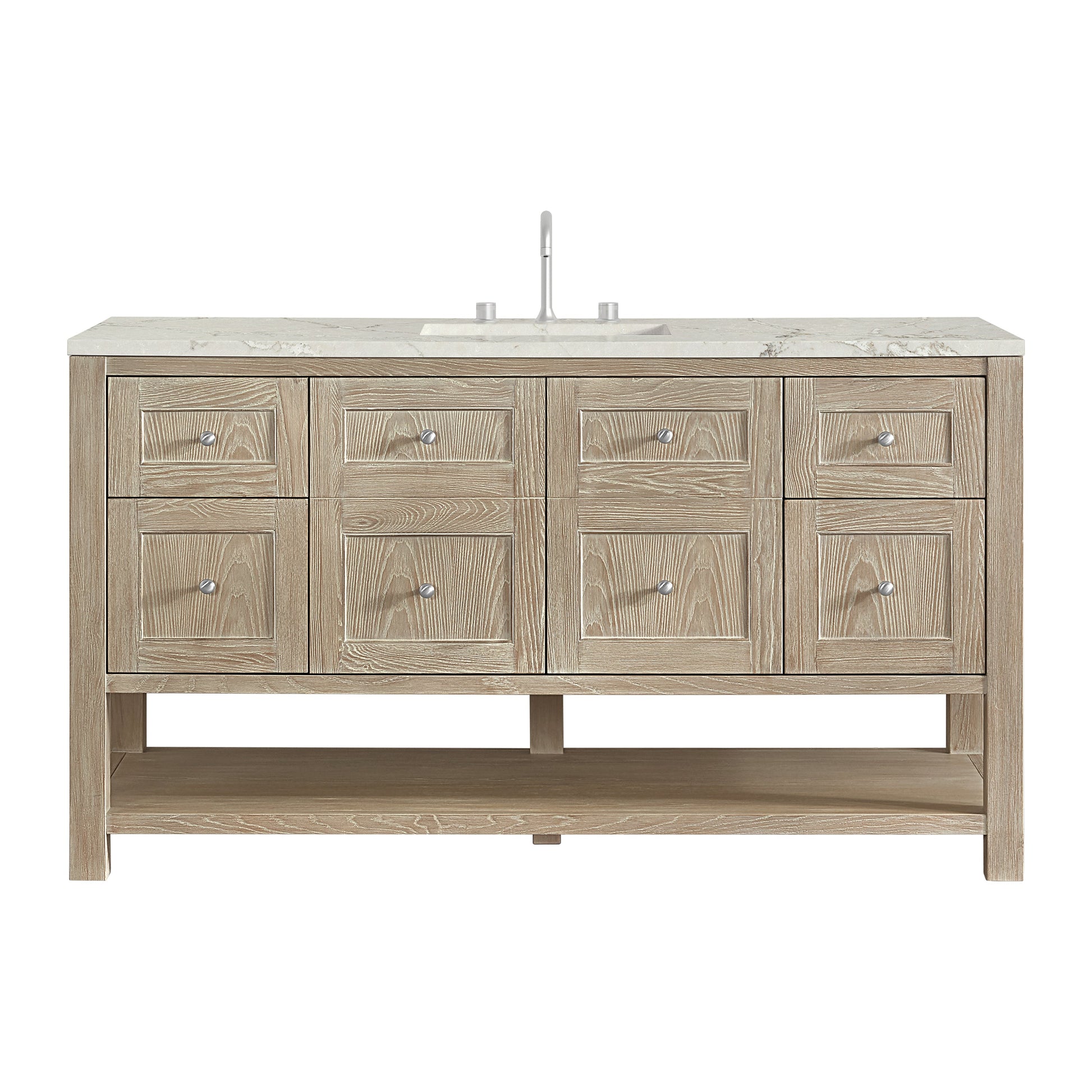 Whitewashed Oak / Victorian Silver - 3 Faucet Holes