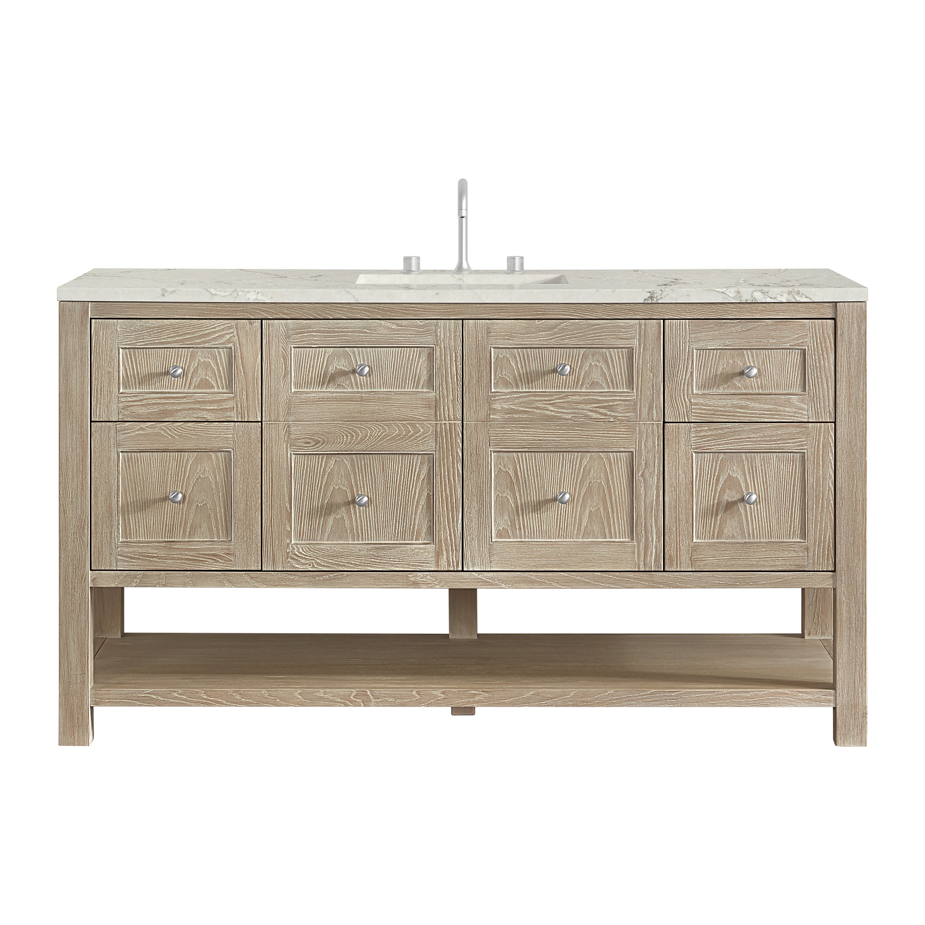 Whitewashed Oak / Victorian Silver - 3 Faucet Holes