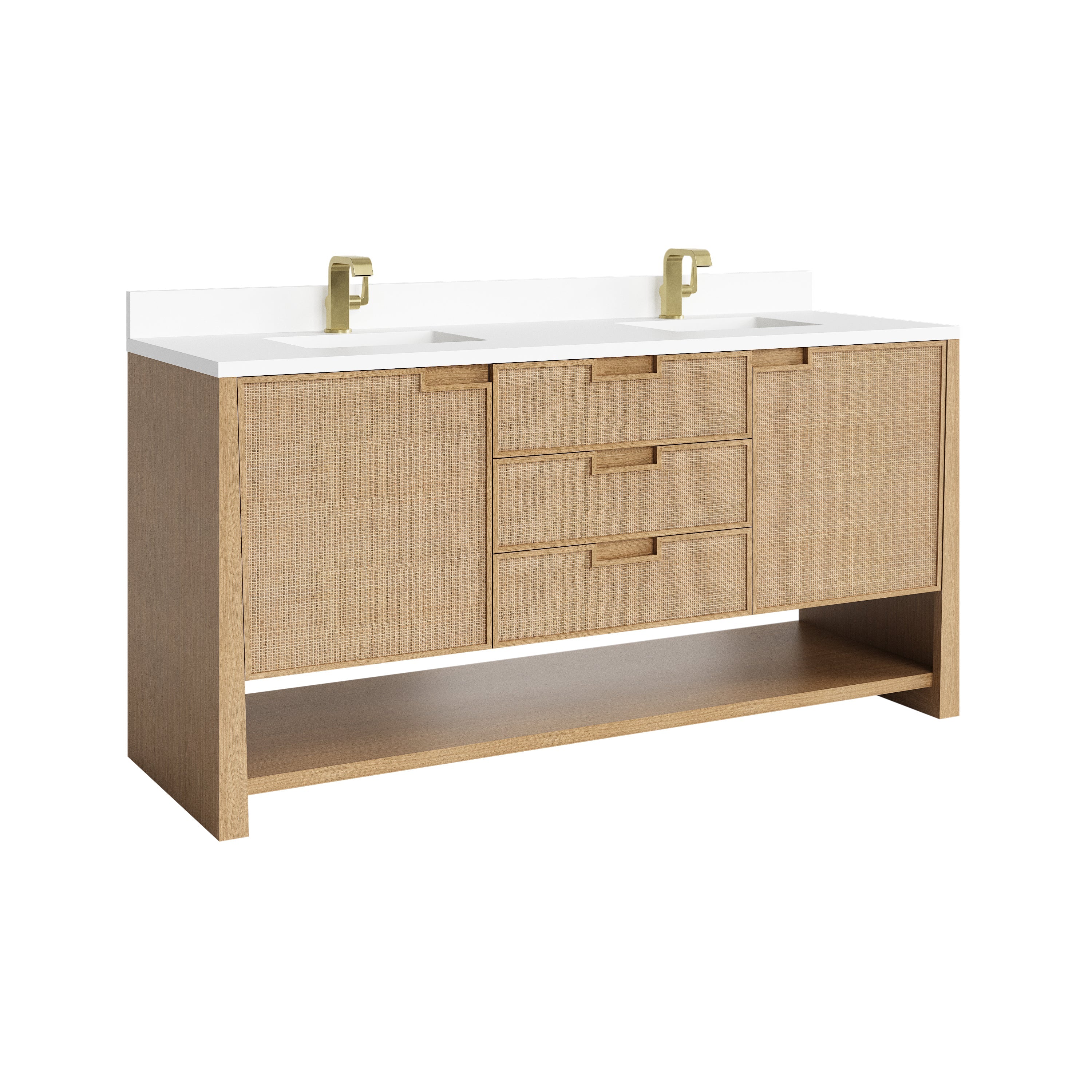 Seaside Oak / White Zeus - 1 Faucet Hole