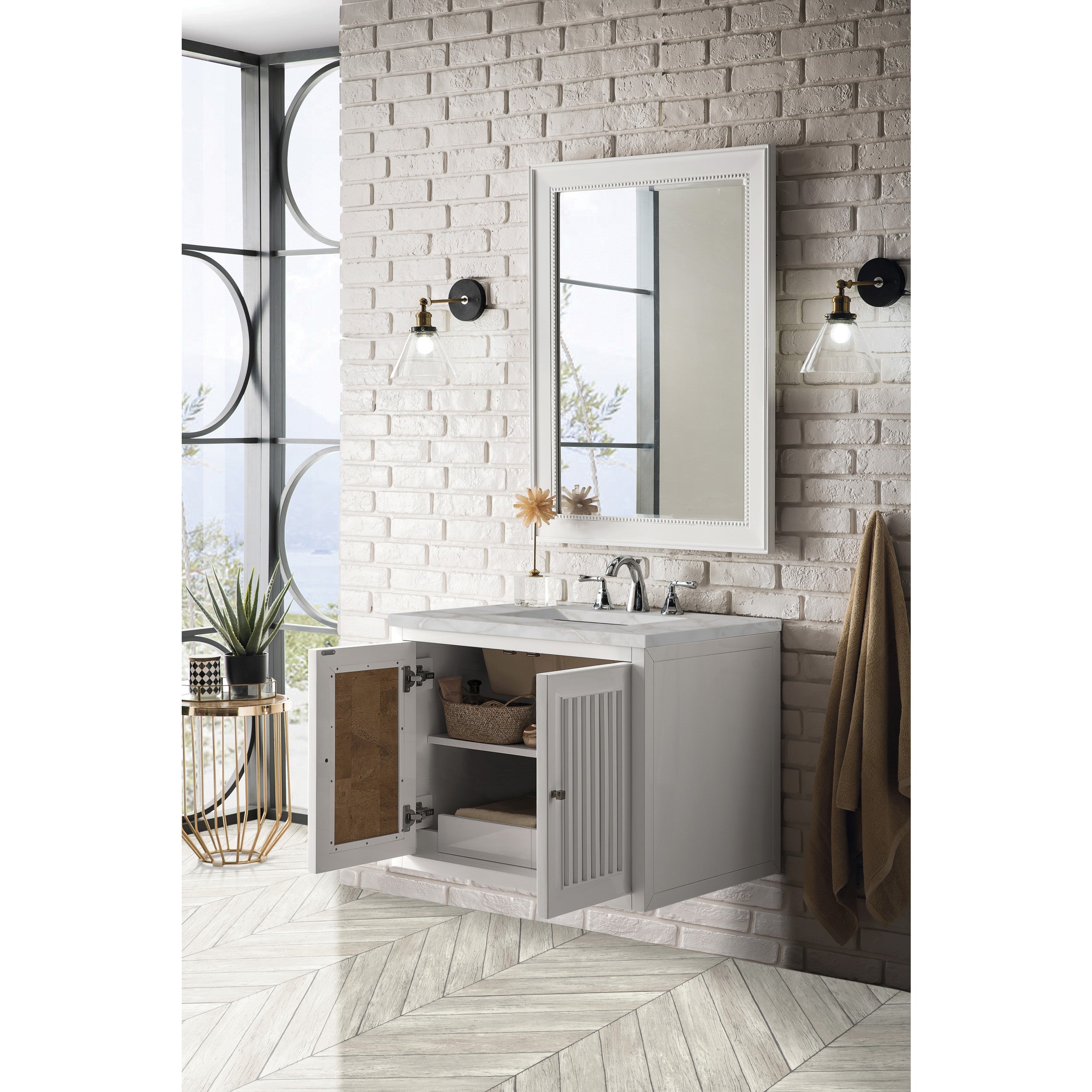 Glossy White / Victorian Silver - 3 Faucet Holes