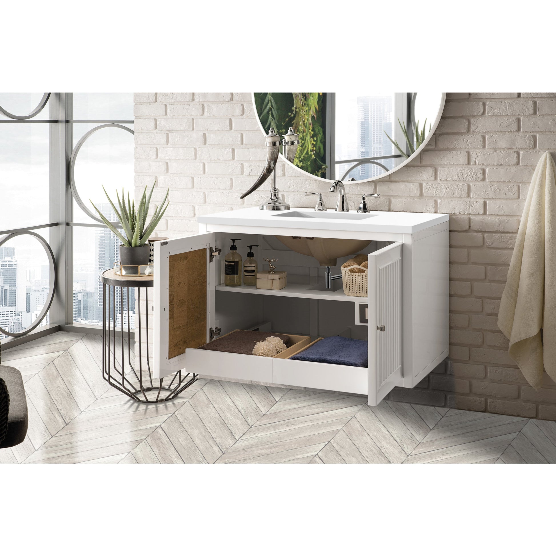 Glossy White / White Zeus - 3 Faucet Holes