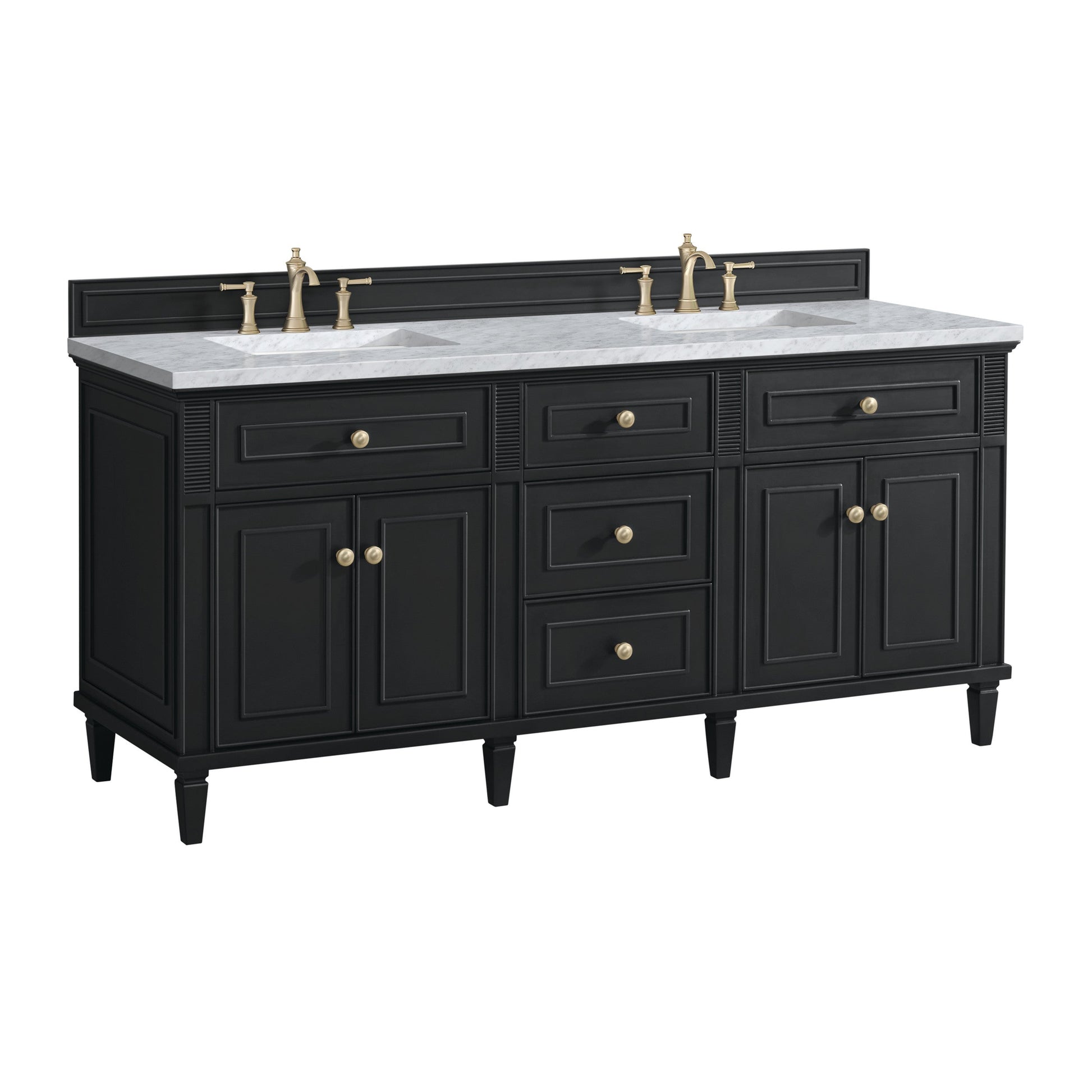 Black Onyx / Carrara White - 3 Faucet Holes