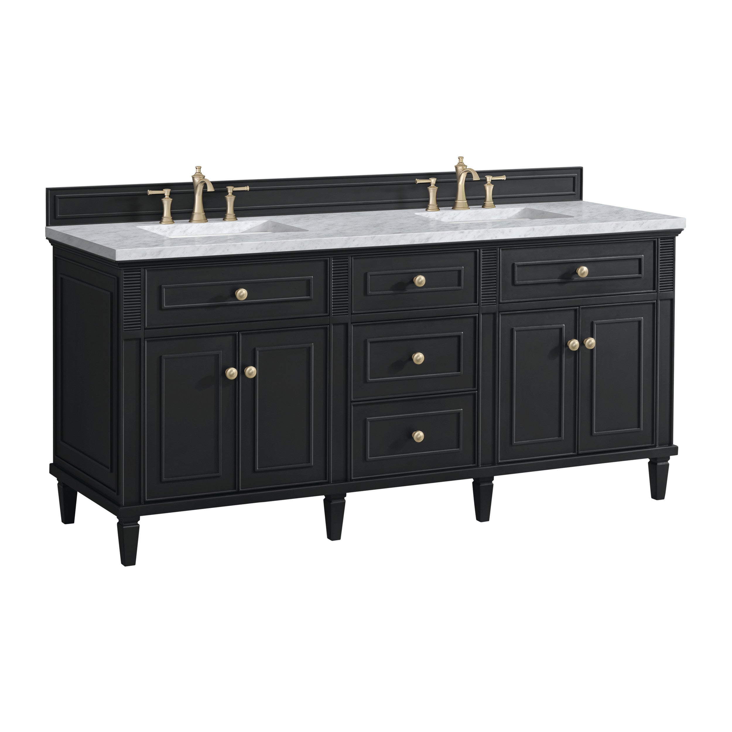 Black Onyx / Carrara White - 3 Faucet Holes