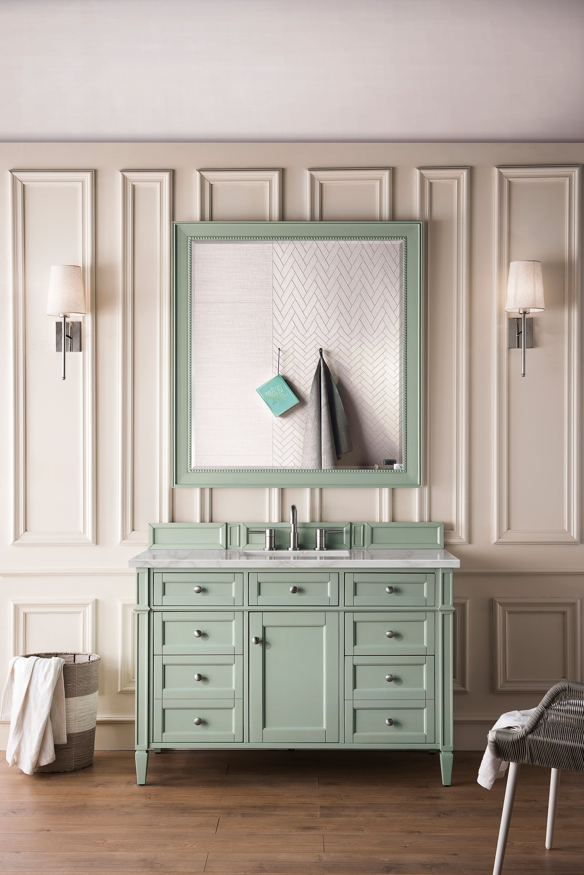 Sage Green / Victorian Silver - 3 Faucet Holes