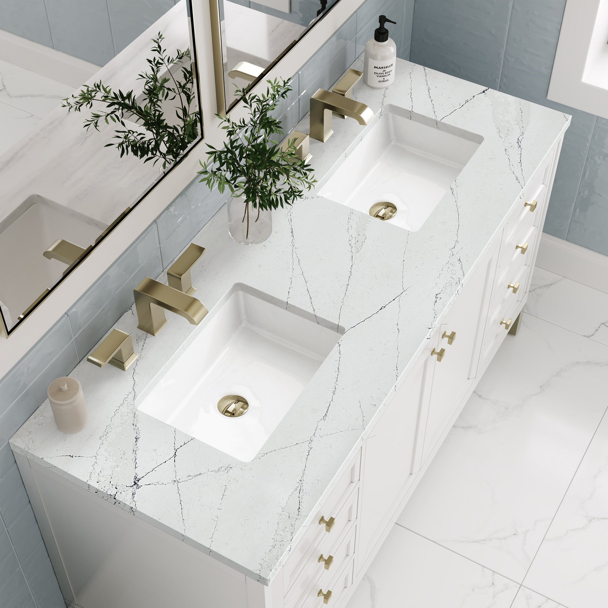 Glossy White / Ethereal Noctis - 3 Faucet Holes