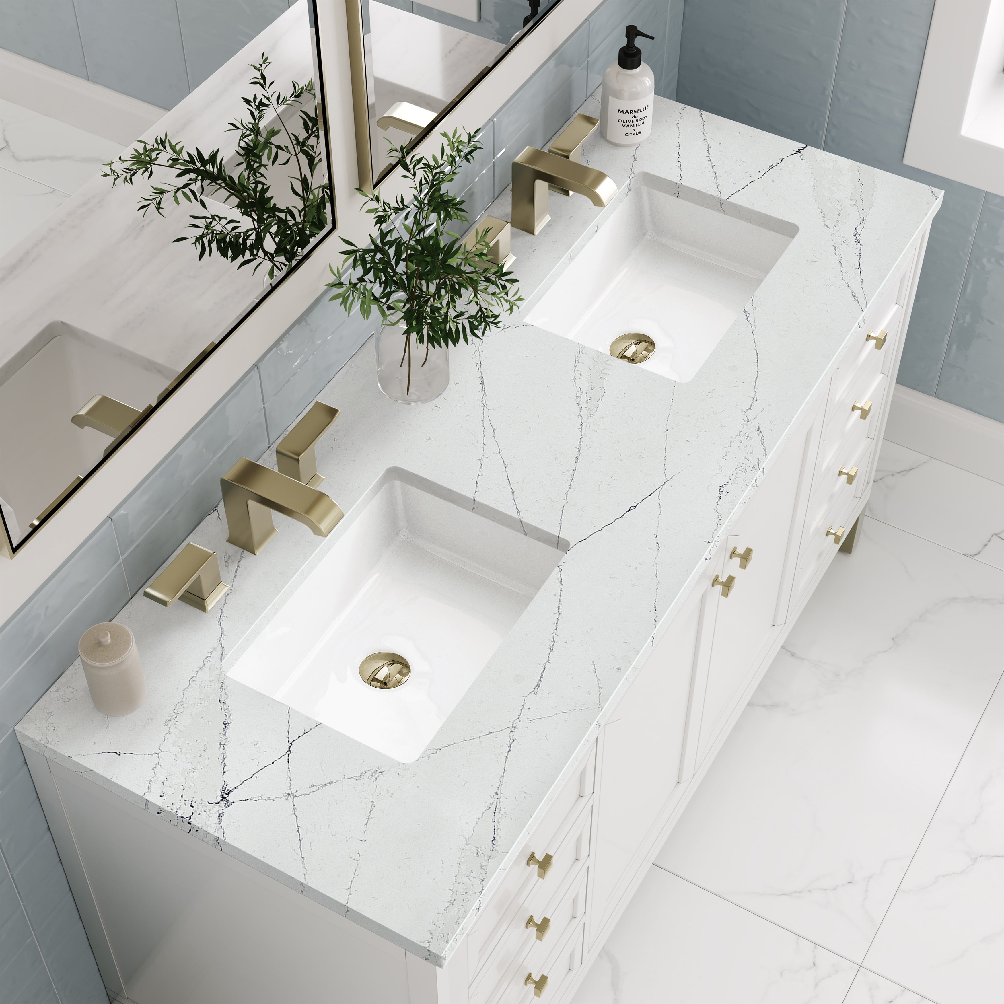 Glossy White / Ethereal Noctis - 3 Faucet Holes