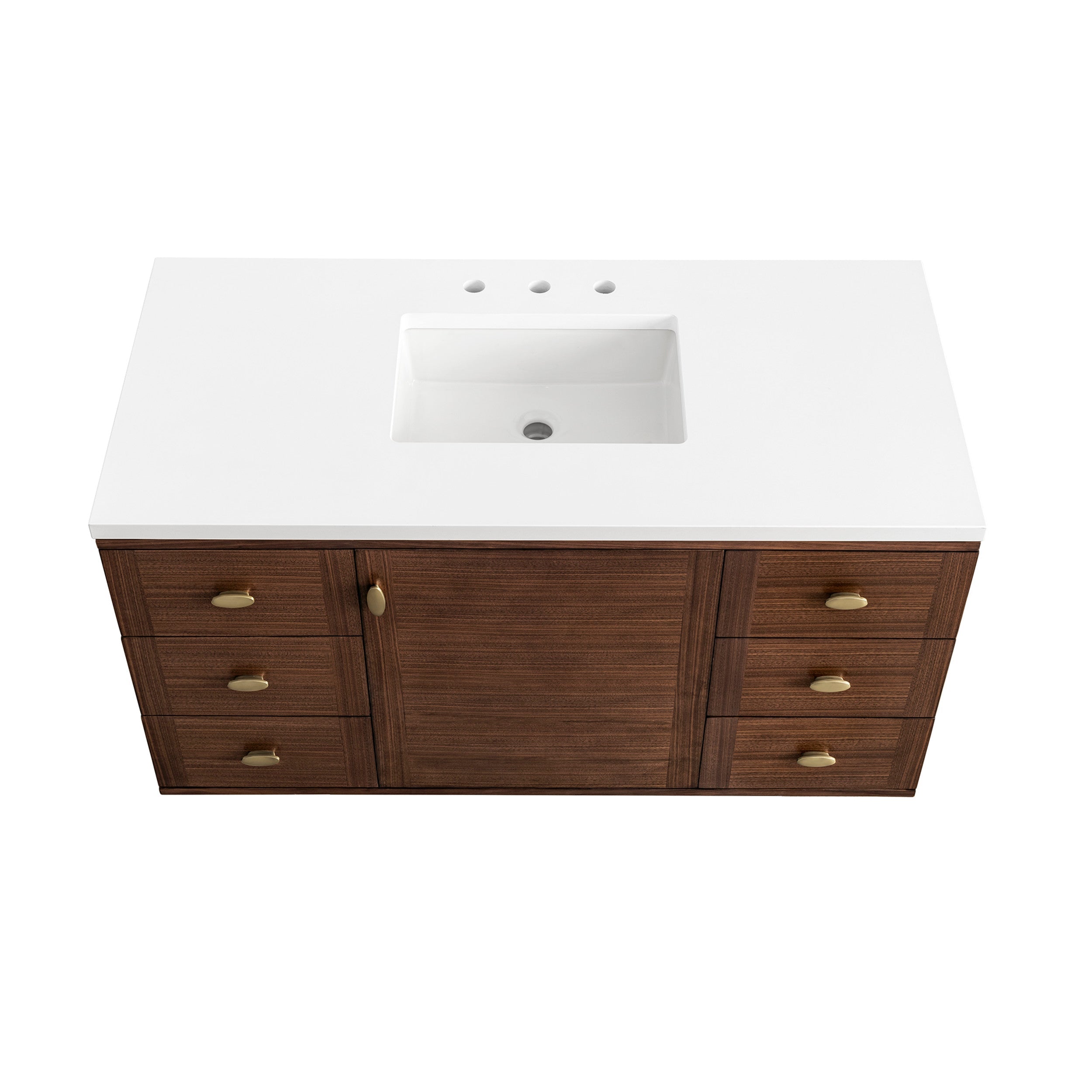 Mid-Century Walnut / White Zeus - 3 Faucet Holes
