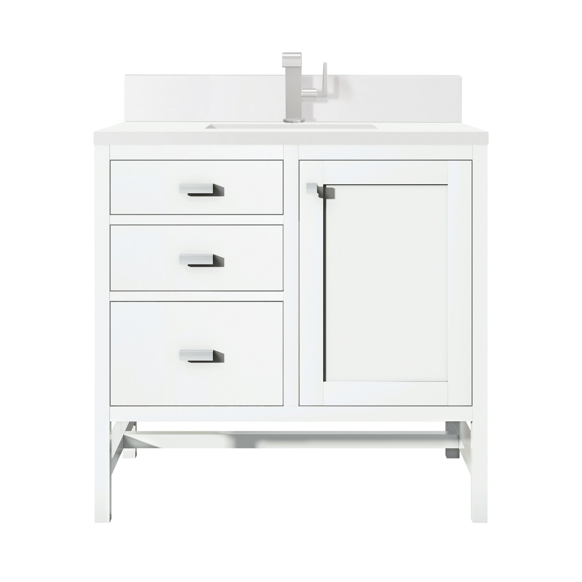 Glossy White / White Zeus - 1 Faucet Hole