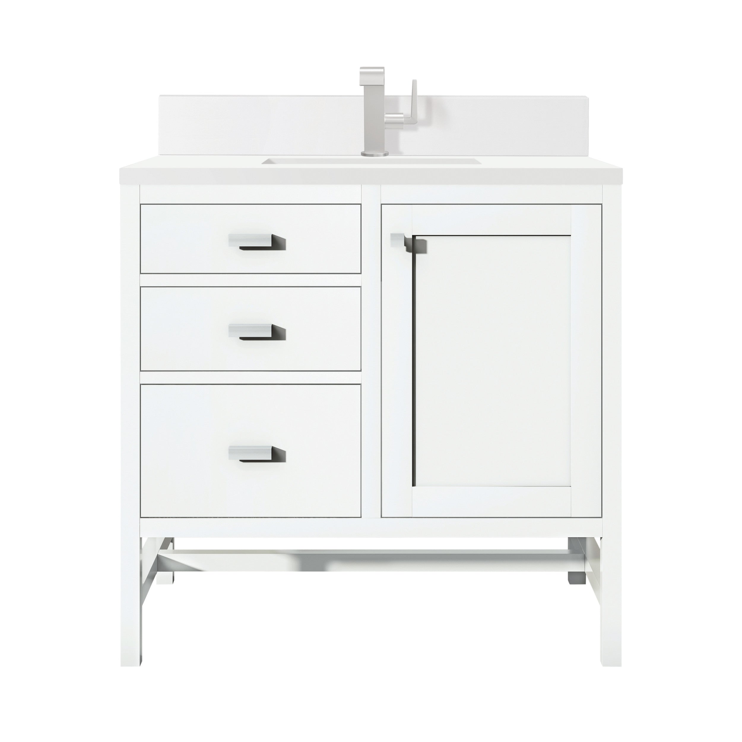 Glossy White / White Zeus - 1 Faucet Hole