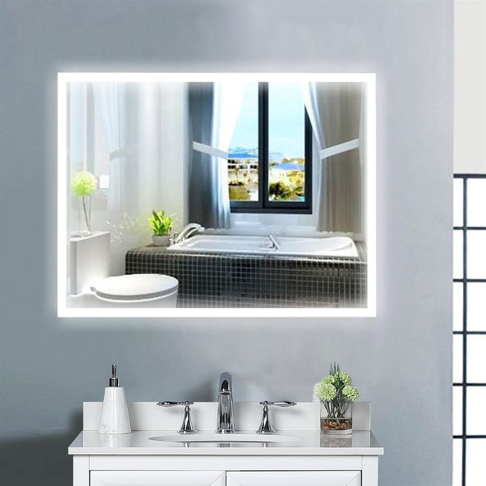 Frame 36" x 24" LED Bathroom Mirror with Touch Sensor