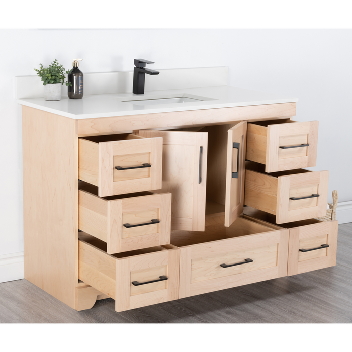 Chester 48" Single Sink Solid-Wood Vanity with Quartz Countertop