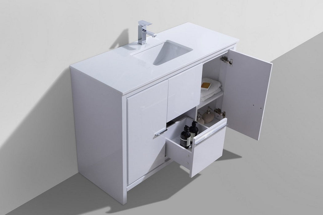 Dolce 48" Modern Bathroom Vanity with Quartz Counter-Top