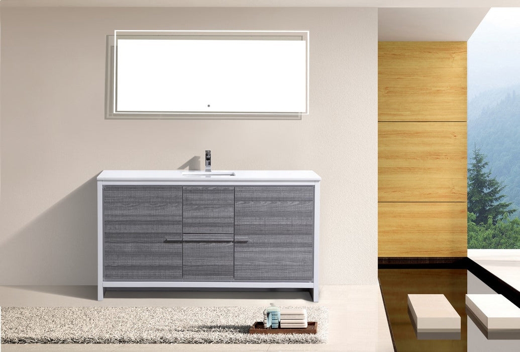 Dolce 60" Modern Bathroom Vanity with Quartz Counter-Top