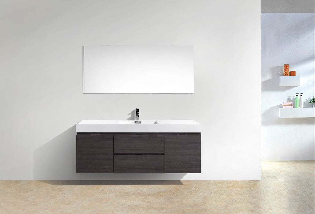 Bliss 60" Single Sink Wall Mount Modern Bathroom Vanity