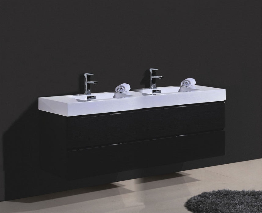 Bliss 72" Double Sink Wall Mount Modern Bathroom Vanity