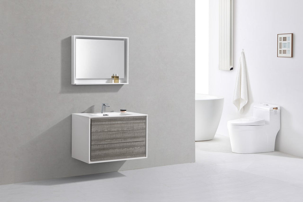 DeLusso 36" Wall Mount Modern Bathroom Vanity