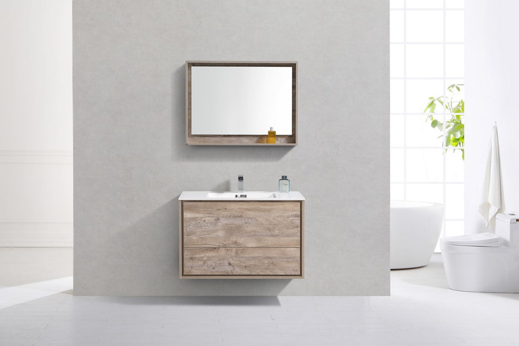 DeLusso 36" Wall Mount Modern Bathroom Vanity