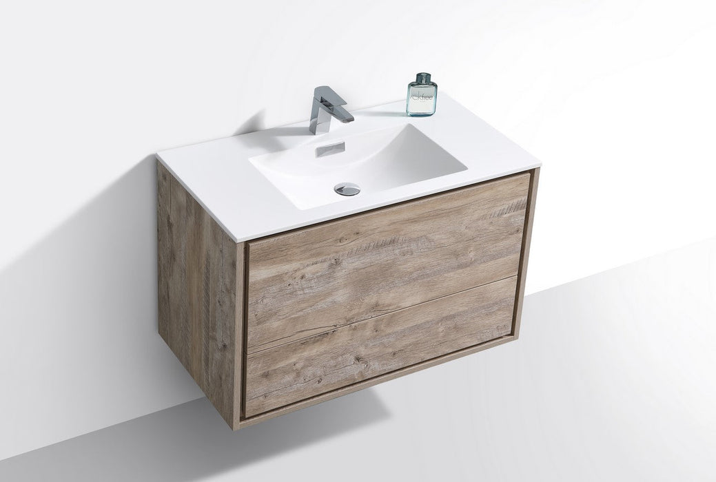 DeLusso 36" Wall Mount Modern Bathroom Vanity