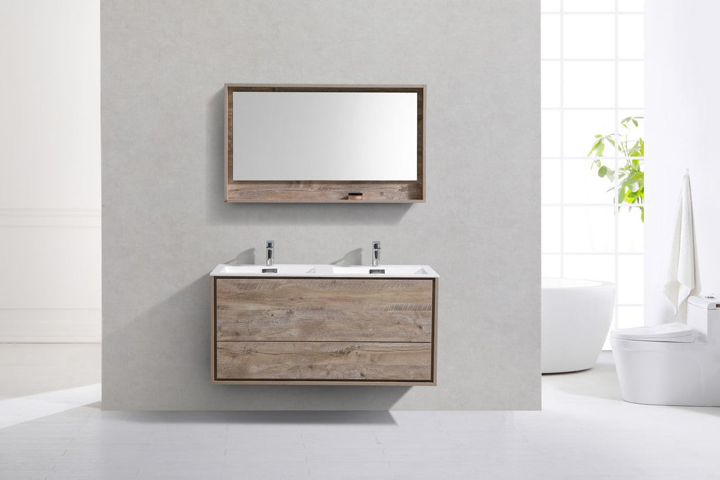 DeLusso 48" Double Sink Wall Mount Modern Bathroom Vanity