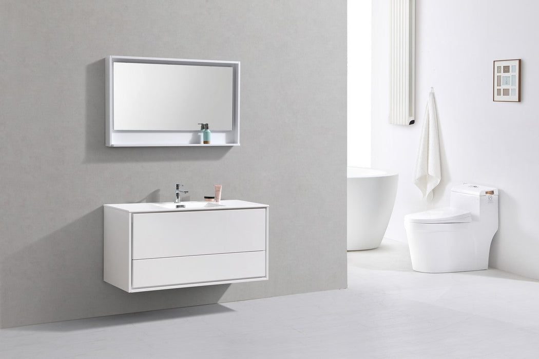 DeLusso 48" Single Sink Wall Mount Modern Bathroom Vanity