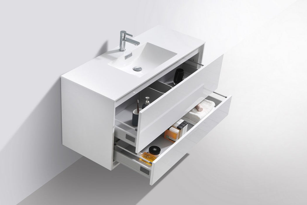 DeLusso 48" Single Sink Wall Mount Modern Bathroom Vanity