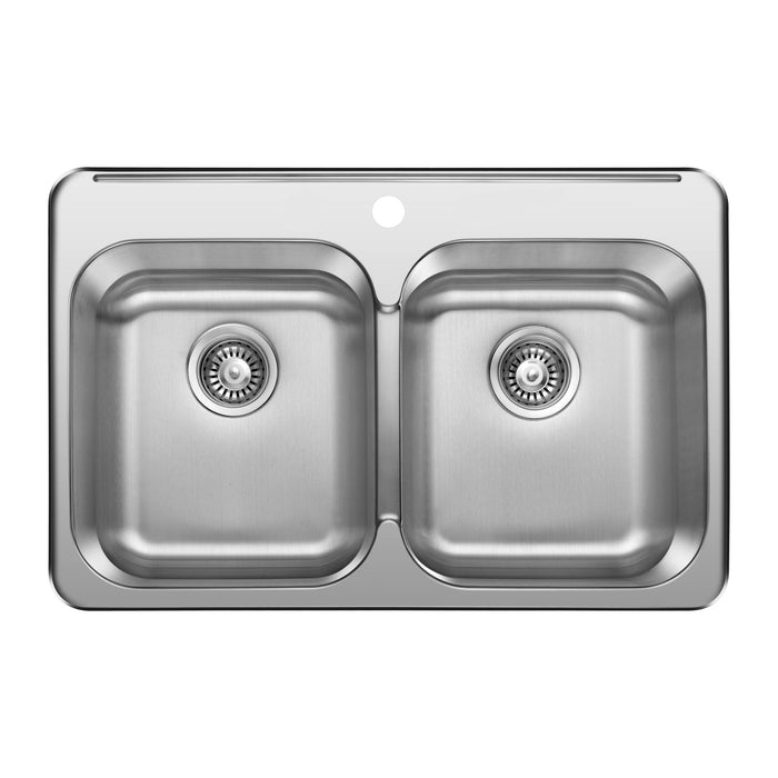 Elroy 32" x 21" Top-Mount Double Bowl Kitchen Sink